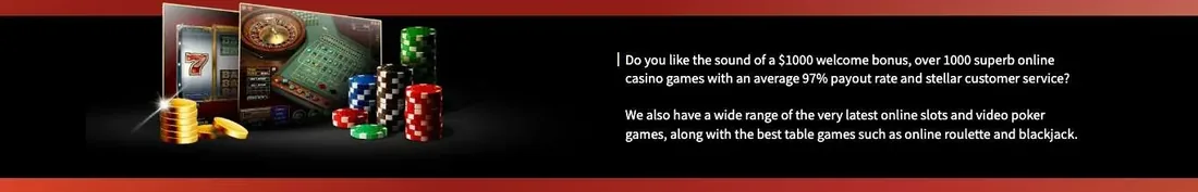Villento homepage paragraph claiming a one thousand dollar welcome bonus and over one thousand games with an average 97 percent payout rate
